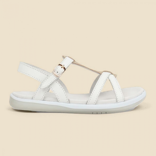 Bobux: Πέδιλο kid+ Pixie Sandal White & Misty Gold