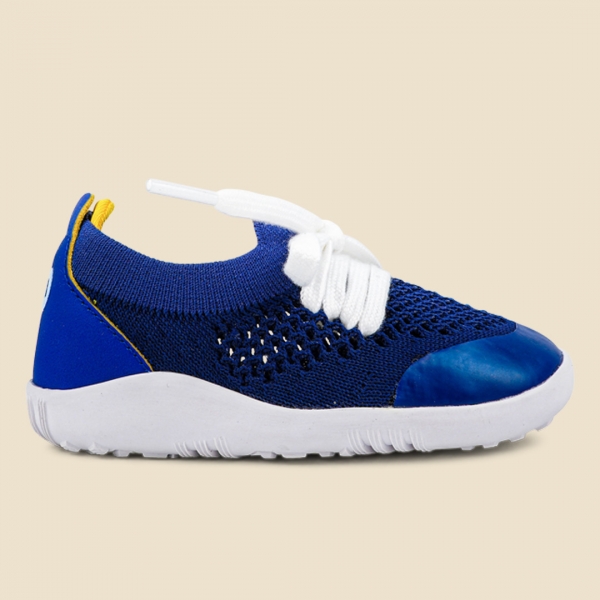Bobux: Step up Xplorer Play Knit Trainer Blueberry + Yellow