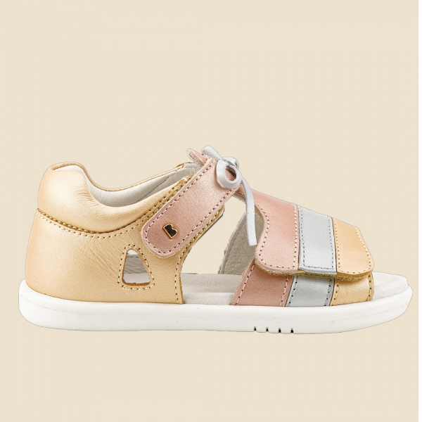 Bobux: Πέδιλο iWalk Mirror Pale Gold + Rose Gold Stripe