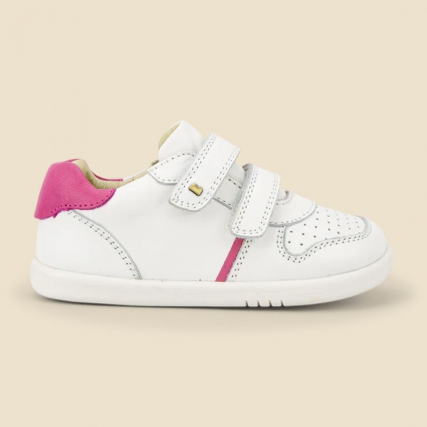 Bobux: iWalk Riley White + Pink