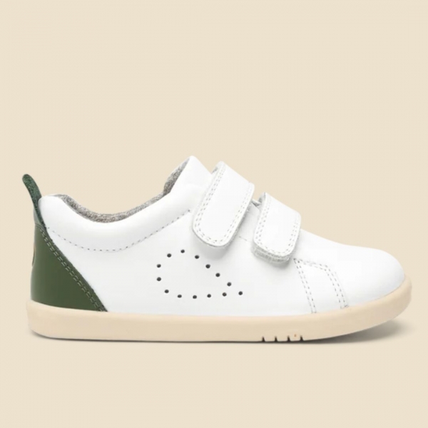 Bobux: iWalk Grass Court White + Forest