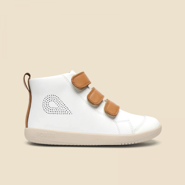 Bobux: iWalk (No: 23-26) Hi Court White + Caramel